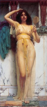  Nacktheit Malerei - Der Spiegel 1899 Dame Nacktheit John William Godward